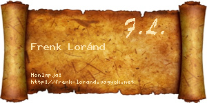 Frenk Loránd névjegykártya